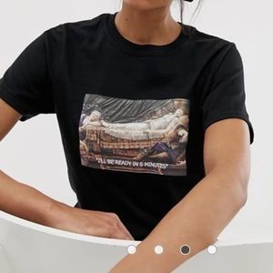 ASOS boyfriend t-shirt with ready in 5 art